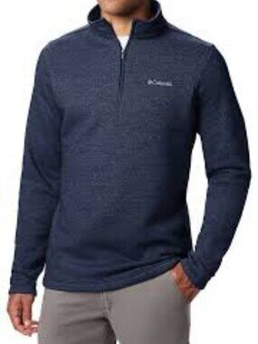 Columbia Men's Navy Blue Fast Trek III Half zip Pullover, Size L